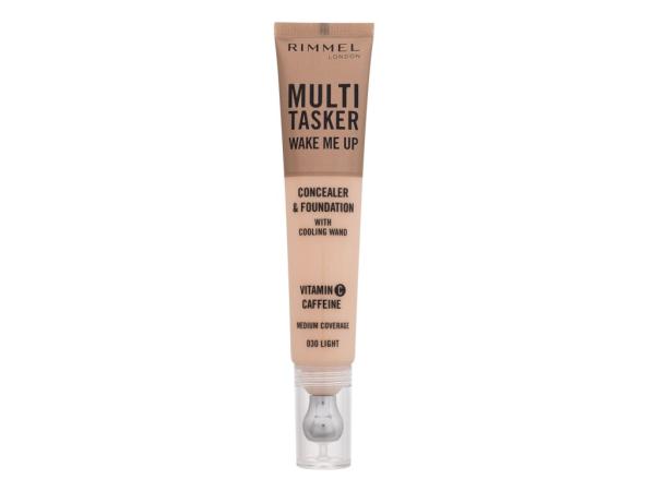 Rimmel London Multi Tasker Wake Me Up Concealer & Foundation 030 Light (W) 20ml, Korektor