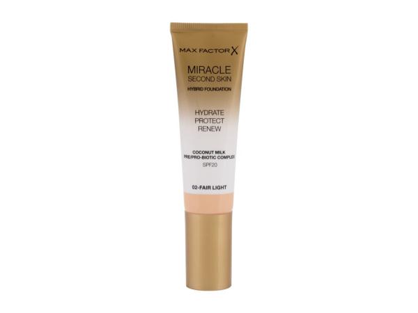 Max Factor Miracle Second Skin 02 Fair Light (W) 30ml, Make-up SPF20