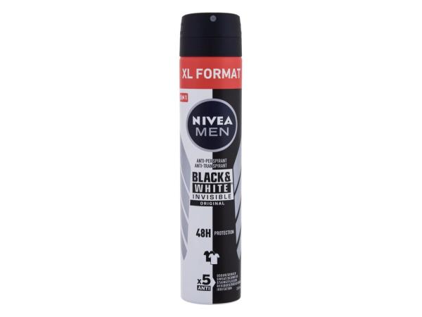 Nivea Men Invisible For Black & White Original (M) 200ml, Antiperspirant Deospray