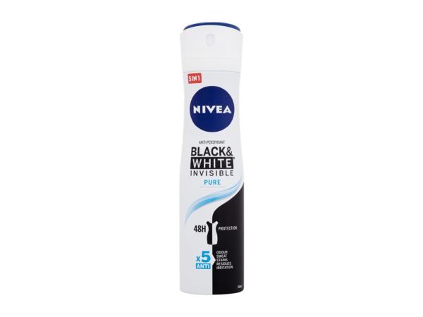 Nivea Black & White Invisible Pure (W) 150ml, Antiperspirant 48h
