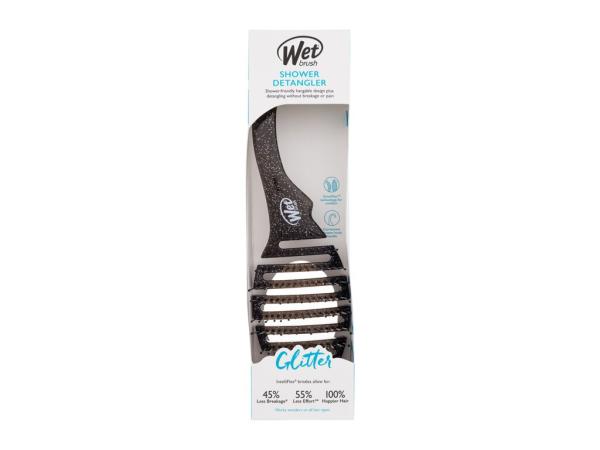 Wet Brush Shower Detangler Black Glitter (W) 1ks, Kefa na vlasy