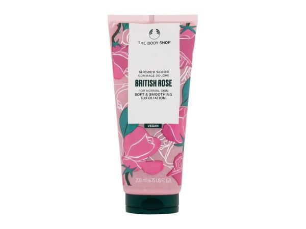 The Body Shop British Rose Shower Scrub (W) 200ml, Telový peeling