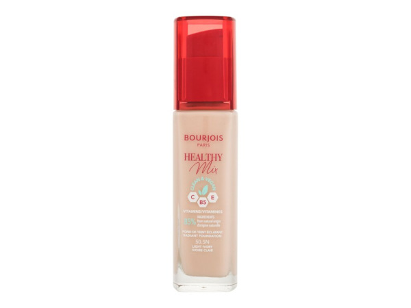 BOURJOIS Paris Healthy Mix Clean & Vegan Radiant Foundation 50,5N Light Ivory (W) 30ml, Make-up