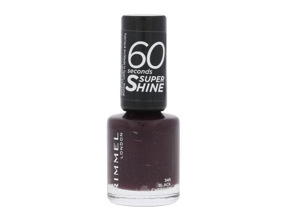 Rimmel London 60 Seconds Super Shine 345 Black Cherries (W) 8ml, Lak na nechty