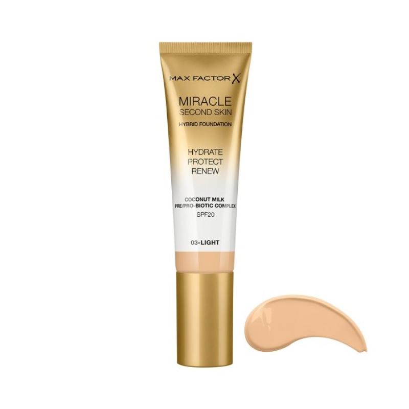 Max Factor Miracle Second Skin SPF20 03 Light (W) 30ml, Make-up
