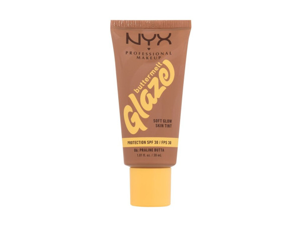 NYX Professional Makeup Buttermelt Glaze Soft Glow Skin Tint 06 Praline Butta (W) 30ml, Make-up SPF30