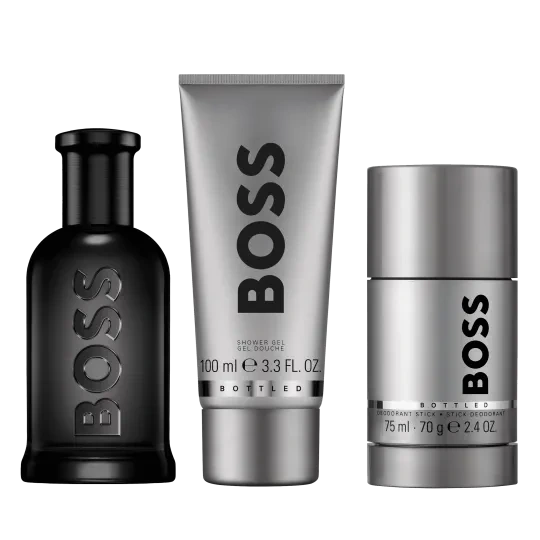 HUGO BOSS Boss Bottled Parfum 100ml + Sprchovací gel 100ml + Deostick 75ml, Darčeková sada 1