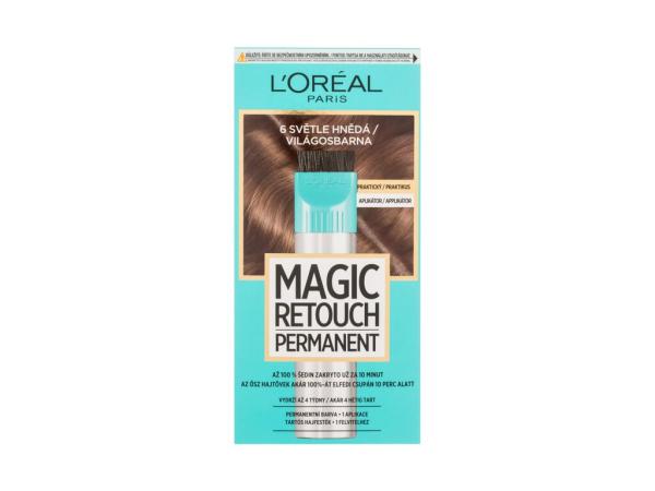L'Oréal Paris Magic Retouch Permanent 6 Light Brown (W) 18ml, Farba na vlasy