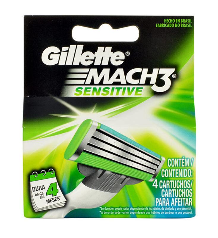 Gillette Mach 3 Sensitive (M) 4ks, Náhradné ostrie