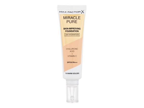 Max Factor Miracle Pure Skin-Improving Foundation 76 Warm Golden (W) 30ml, Make-up SPF30
