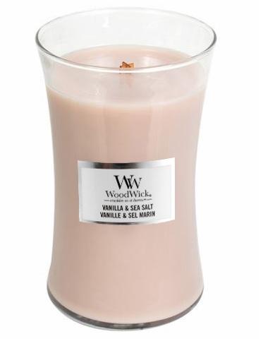 Woodwick oválna váza Vanilla and Sea Salt  609,5g, Vonná sviečka