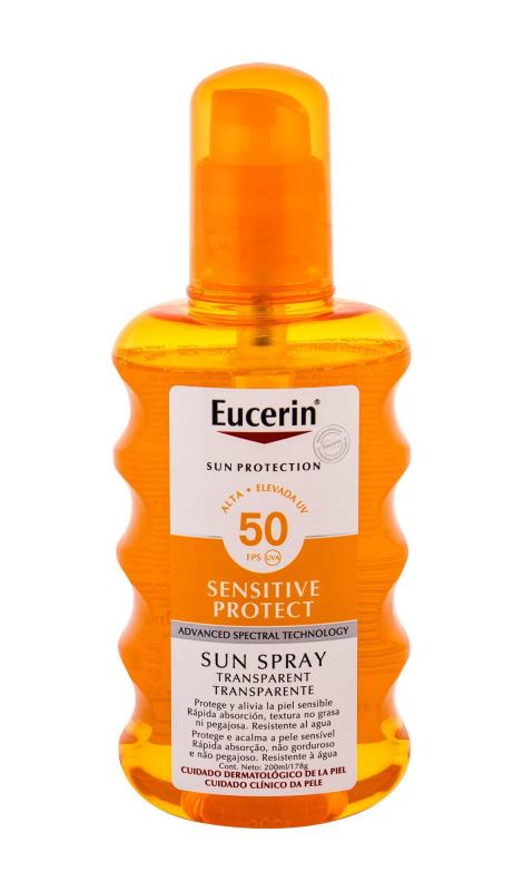 Eucerin Sun Sensitive Protect Sun Spray Transparent (U) 200ml, Opaľovací prípravok na telo SPF50