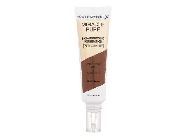 Max Factor Miracle Pure Skin-Improving Foundation 100 Cocoa (W) 30ml, Make-up SPF30