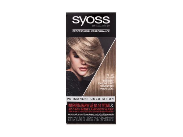 Syoss Permanent Coloration 7-5 Natural Ashy Blond (W) 50ml, Farba na vlasy