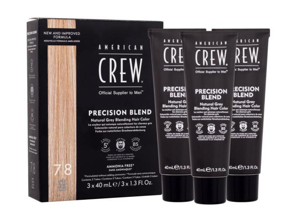 American Crew Precision Blend Natural Grey Blending Hair Color 7/8 Light Claro Clair Blond (M) 3x40ml, Farba na v