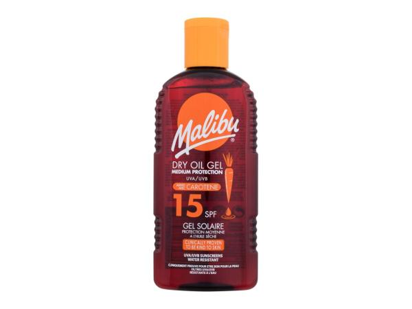 Malibu Dry Oil Gel With Carotene (U) 200ml, Opaľovací prípravok na telo SPF15