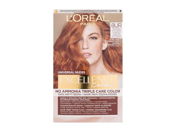 L'Oréal Paris Excellence Creme Triple Protection 8UR Universal Light Copper (W) 48ml, Farba na vlasy