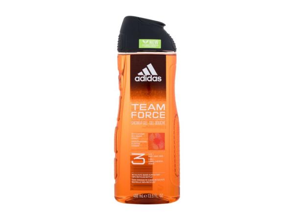 Adidas Team Force Shower Gel 3-In-1 (M) 400ml, Sprchovací gél New Cleaner Formula
