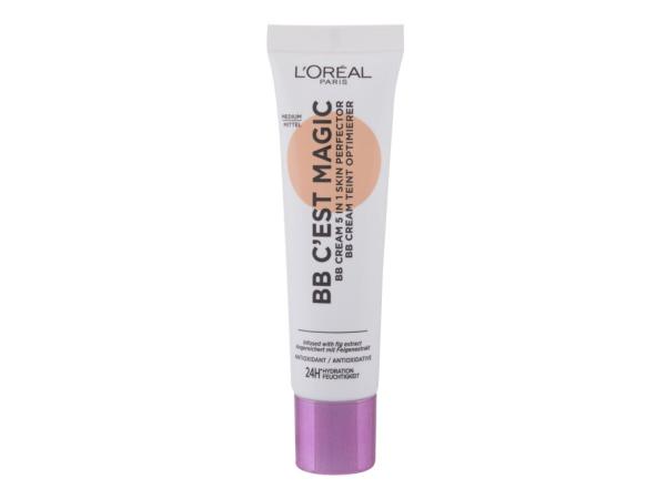 L'Oréal Paris Magic BB 5in1 Transforming Skin Perfector Medium (W) 30ml, BB krém
