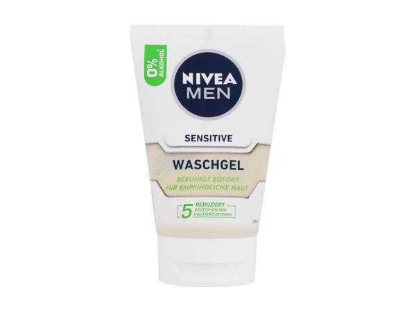 Nivea Face Wash Men Sensitive (M)  100ml, Čistiaci gél