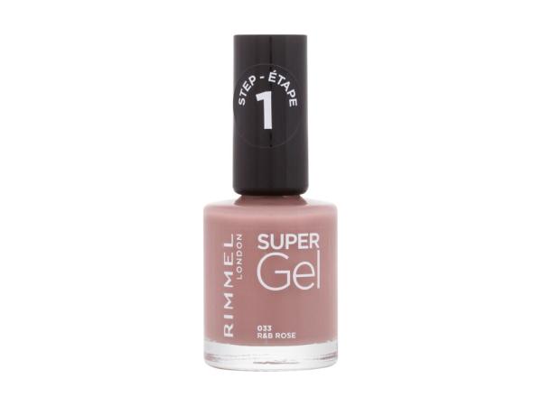 Rimmel London Super Gel STEP1 033 R&B Rose (W) 12ml, Lak na nechty