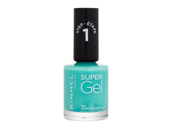 Rimmel London Super Gel STEP1 098 Never Blue With You (W) 12ml, Lak na nechty