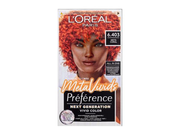 L'Oréal Paris Préférence Meta Vivids 6.403 Meta Coral (W) 75ml, Farba na vlasy