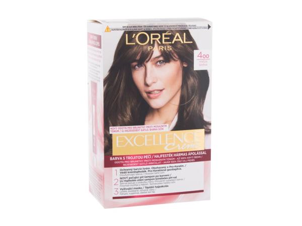 L'Oréal Paris Excellence Creme Triple Protection 400 Brown (W) 48ml, Farba na vlasy