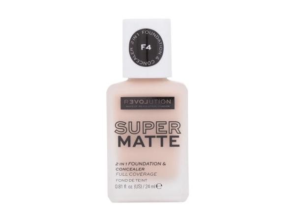 Revolution Relove Super Matte 2 in 1 Foundation & Concealer F4 (W) 24ml, Make-up