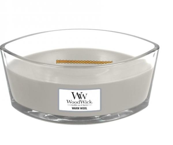 WoodWick dekoratívna váza Warm Wool  (U)  453,6g, Vonná sviečka