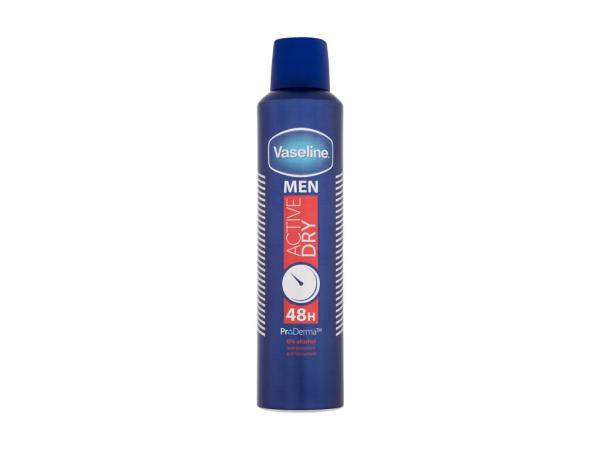 Vaseline Men Active Dry (M) 250ml, Antiperspirant 48h