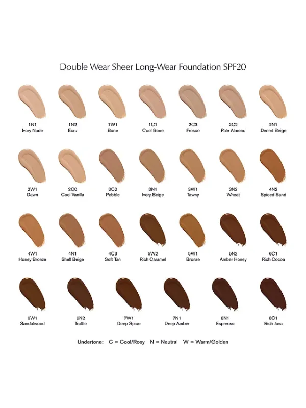 Estée Lauder Double Wear Sheer Long-Wear Makeup 4N1 Shell Beige 30ml, Make-up 1