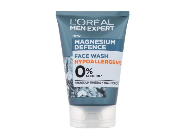 L'Oréal Paris Magnesium Defence Face Wash Men Expert (M)  100ml, Čistiaci gél