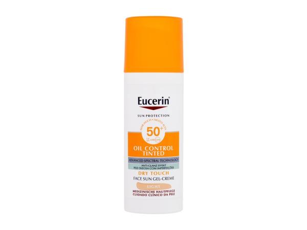 Eucerin Sun Oil Control Tinted Dry Touch Sun Gel-Cream Light (U) 50ml, Opaľovací prípravok na tvár SPF50+