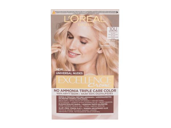 L'Oréal Paris Excellence Creme Triple Protection 10U Lightest Blond (W) 48ml, Farba na vlasy No Ammonia