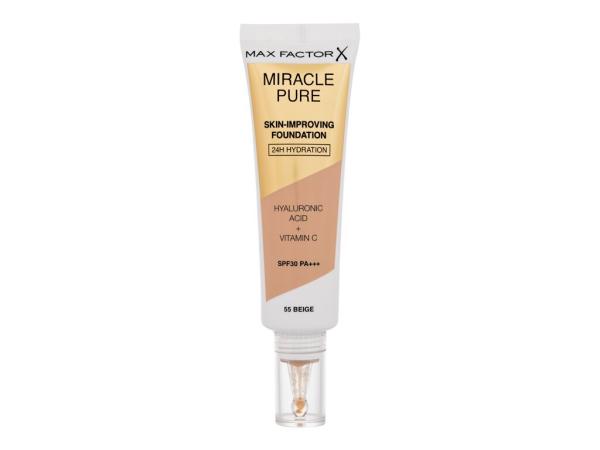 Max Factor Miracle Pure Skin-Improving Foundation 55 Beige (W) 30ml, Make-up SPF30