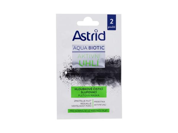 Astrid Active Charcoal Cleansing Mask Aqua Biotic (W)  2x8ml, Pleťová maska