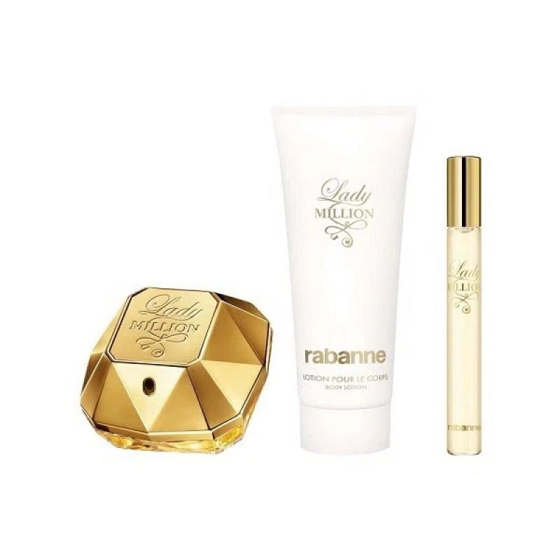 Paco Rabanne Lady Million EdP 50 ml + EdP 10 ml + Telové mlieko 100 ml, Darčeková sada 1