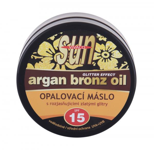 Vivaco Sun Argan Bronz Oil (U) 200ml, Opaľovací prípravok na telo Glitter Effect SPF15