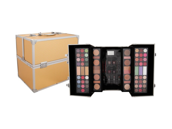 2K Super Model Beauty Train Case (W) 122,6g, Dekoratívna kazeta Gold Edition
