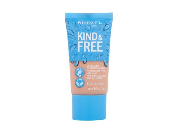 Rimmel London Kind & Free Skin Tint Foundation 201 Classic Beige (W) 30ml, Make-up