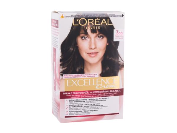 L'Oréal Paris Excellence Creme Triple Protection 300 Dark Brown (W) 48ml, Farba na vlasy