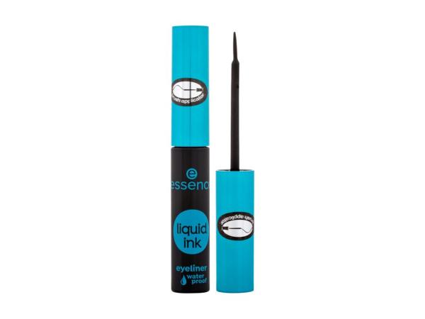 Essence Liquid Ink Eyeliner Black (W) 3ml, Očná linka Waterproof