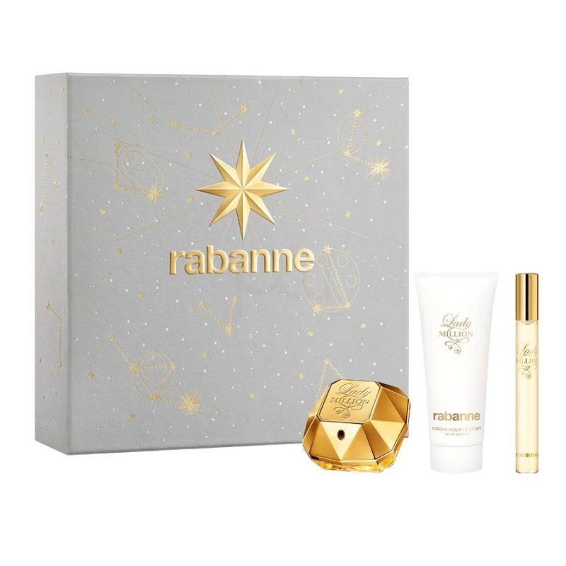 Paco Rabanne Lady Million EdP 50 ml + EdP 10 ml + Telové mlieko 100 ml, Darčeková sada