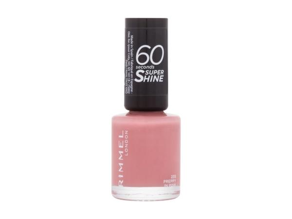 Rimmel London 60 Seconds Super Shine 235 Preppy In Pink (W) 8ml, Lak na nechty