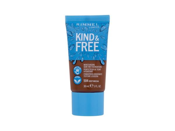 Rimmel London Kind & Free Skin Tint Foundation 504 Deep Mocha (W) 30ml, Make-up
