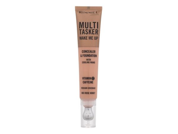 Rimmel London Multi Tasker Wake Me Up Concealer & Foundation 065 Rose Honey (W) 20ml, Korektor