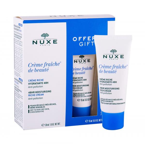 NUXE 48HR Moisturising Rich Cream Creme Fraiche de Beauté (W) 30ml, Denný pleťový krém