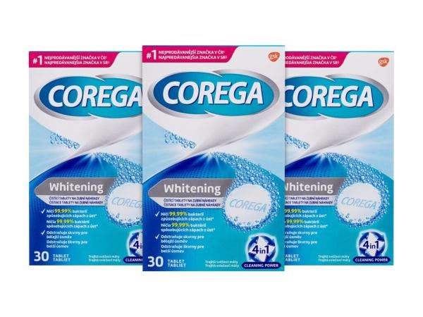 Corega Whitening Tabs (U)  3x30ks, Čistiace tablety a roztoky