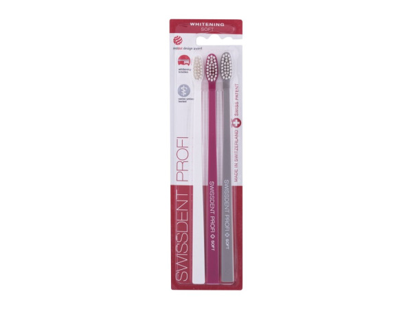 Swissdent Profi Whitening Trio White, Pink, Grey (U) 3ks, Zubná kefka Soft